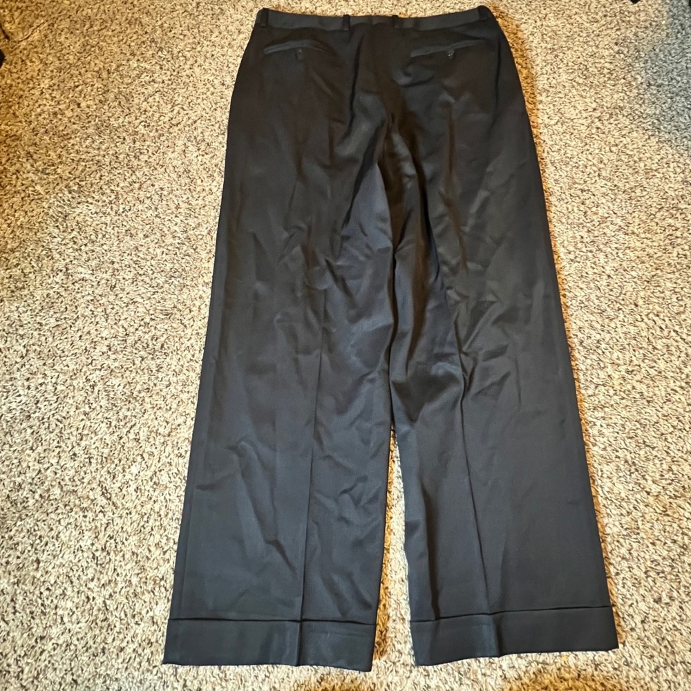 Zanella Bennett Navy Blue Pleated Wool Dress Pants Mens 36 Made in Italy Cuffed - Picture 6 of 7
